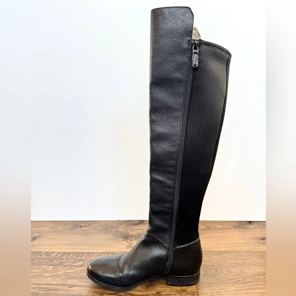 Cole Haan Womens Grand‎ OS Dutchess Leather Over-The-Knee Boots 6.5 Black